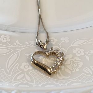 Vintage Jjt Sterling Silver Heart Necklace